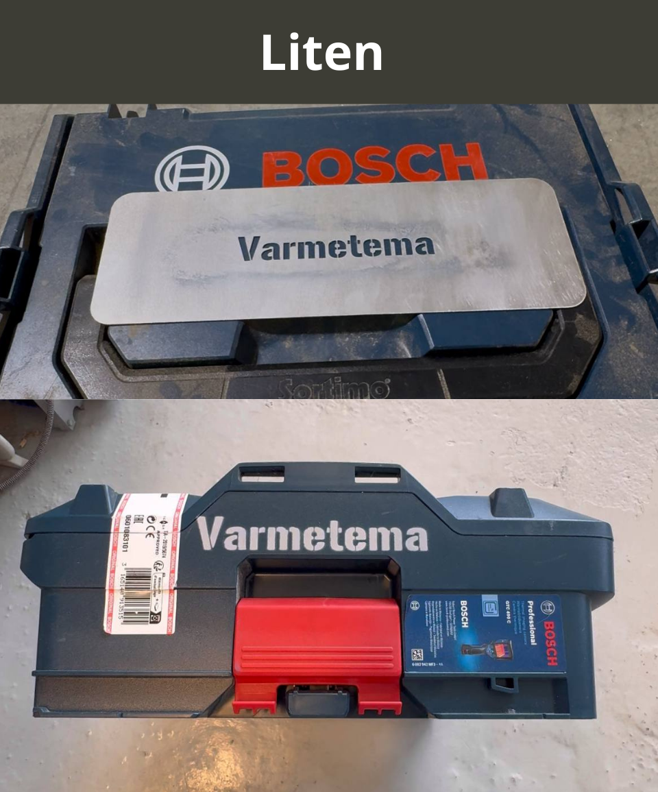 Sjablong med egen tekst eller logo